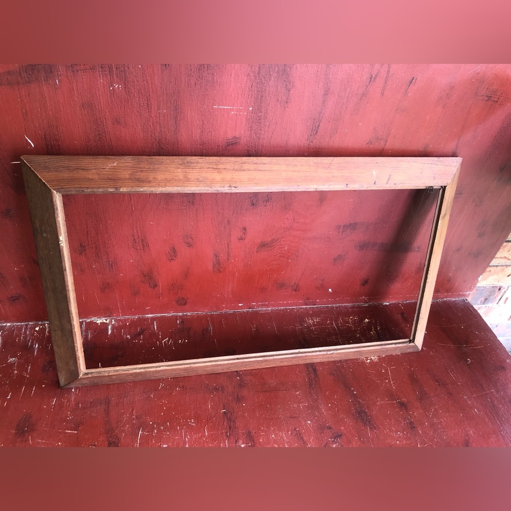 9663 Large Wooden Carved Raw Folkart Art Frame Approximately 15.5” X 27.25” - Picture 8 of 8